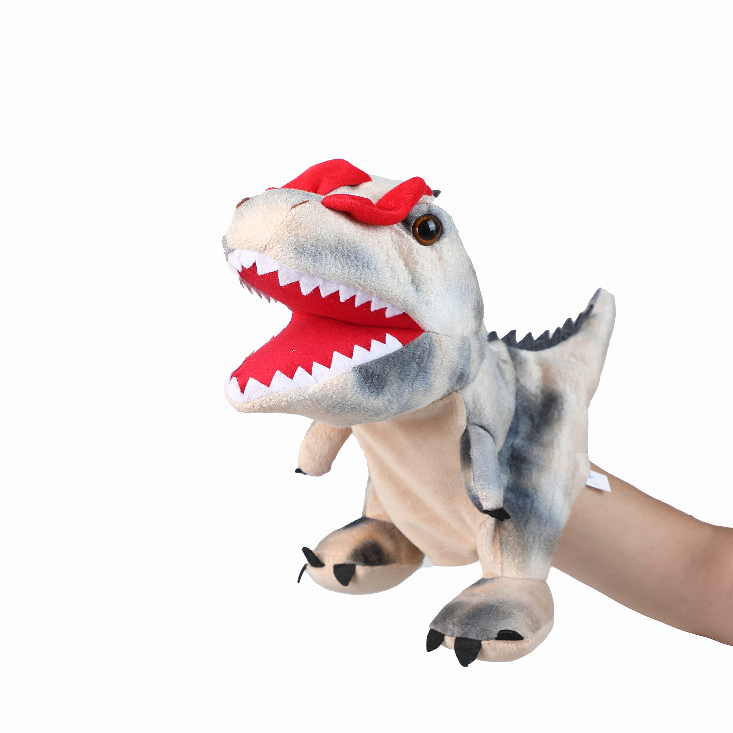 Hand Puppets Dinosaur Puppets for Kids, Dinosaur Toys for Boys Girls, Plush Dinosaur Stuffed Animal Story Toys Gifts for 3-6 Year Old Boy (Dilophosaurus) — image 1