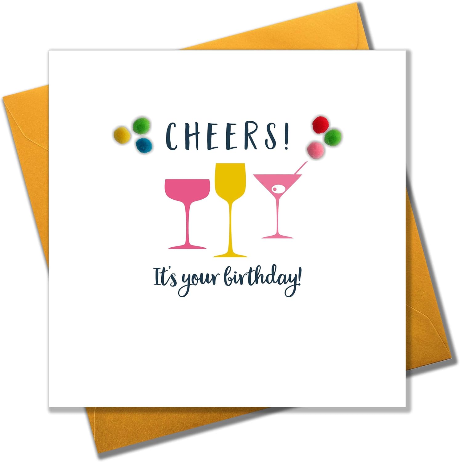 Claire Giles Greeting Cards, Everyday General Greeting Card, Cocktail Glasses design Birthday or General Card