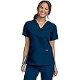 Landau Essentials Relaxed Fit 4-Pocket V-Neck Scrub Top for Women 8219