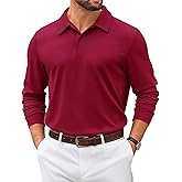 COOFANDY Men's Polo Shirts 2025 Long Sleeve Casual Golf Shirts Light Weight Moisture Wicking Pullover Shirts