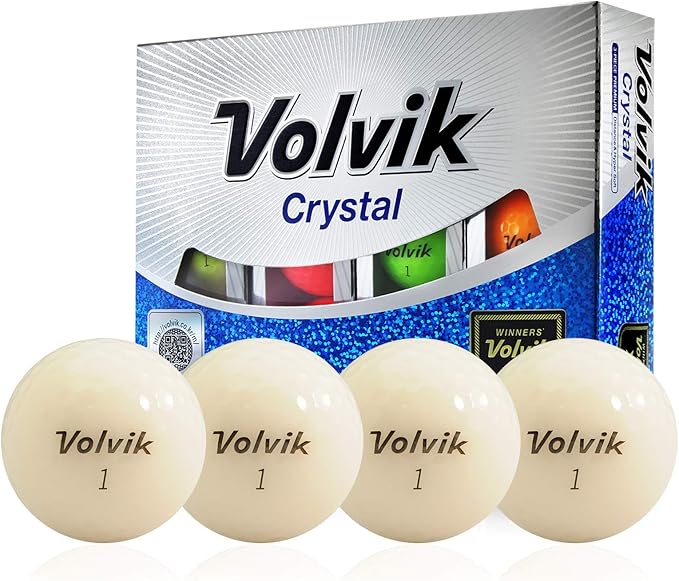 Volvik Crystal Golf Ball (4 Sleeves Of 3 Each), White, Standard Balls