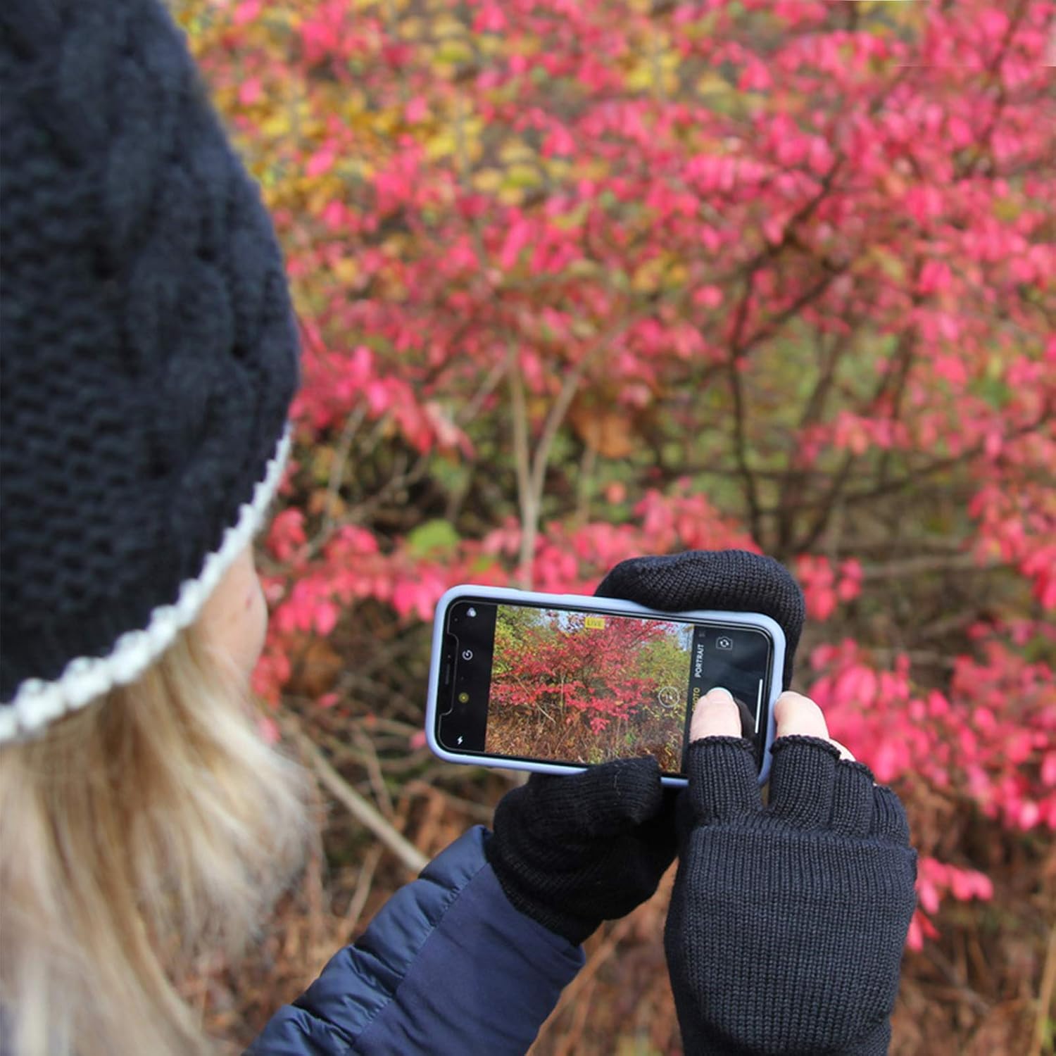 TrailHeads Women’s Fingerless Gloves | Merino Knit Convertible Mittens: Clothing