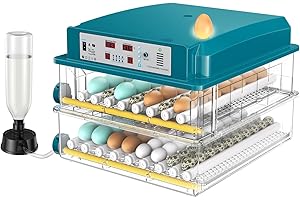 ADWAN 120 Egg Incubator with Humidity Display, Automatic Temperature Control and Egg Turner, Auto Water Replenishment for Hatching Chickens Quail Duck Goose