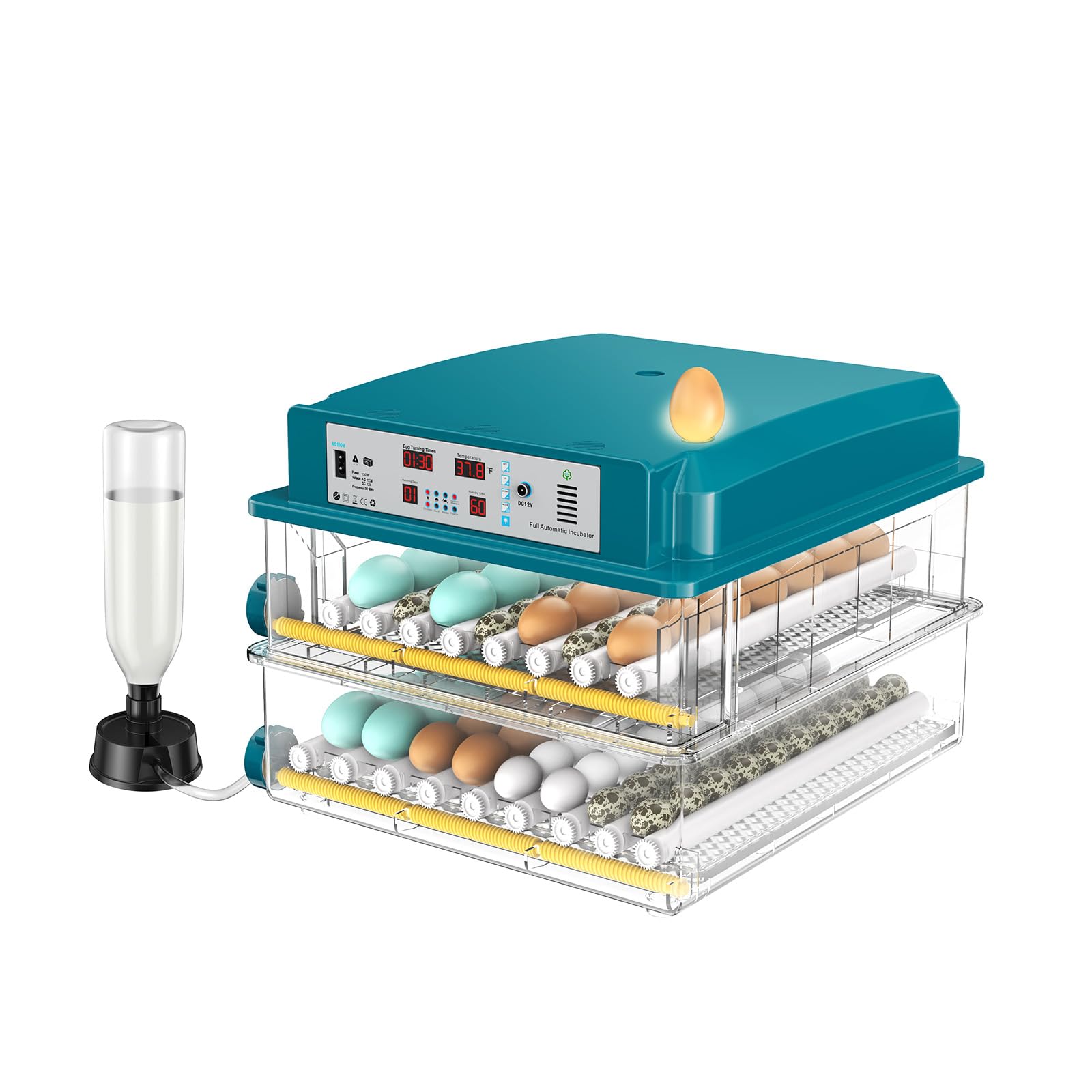 Photo 1 of 120 Egg Incubator with Humidity Display, Automatic Temperature Control and Egg Turner, Auto Water Replenishment for Hatching Chickens Quail Duck Goose