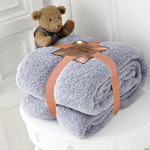 Super Soft Luxury Teddy Bear Sherpa Throw Fleece Blanket Sofa Bed Warm