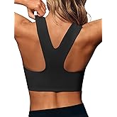 Aoysky Womens Buttery Soft Square Neck Sports Bras Compression Padded Longline Yoga Workout Running Crop Tops