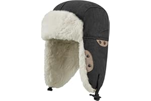 CLAPE Winter Trapper Hat Windproof Warm Earflap Eskimo Hats Russian Ushanka Hat Outdoor Aviator Trooper Hat for Hunting Ski