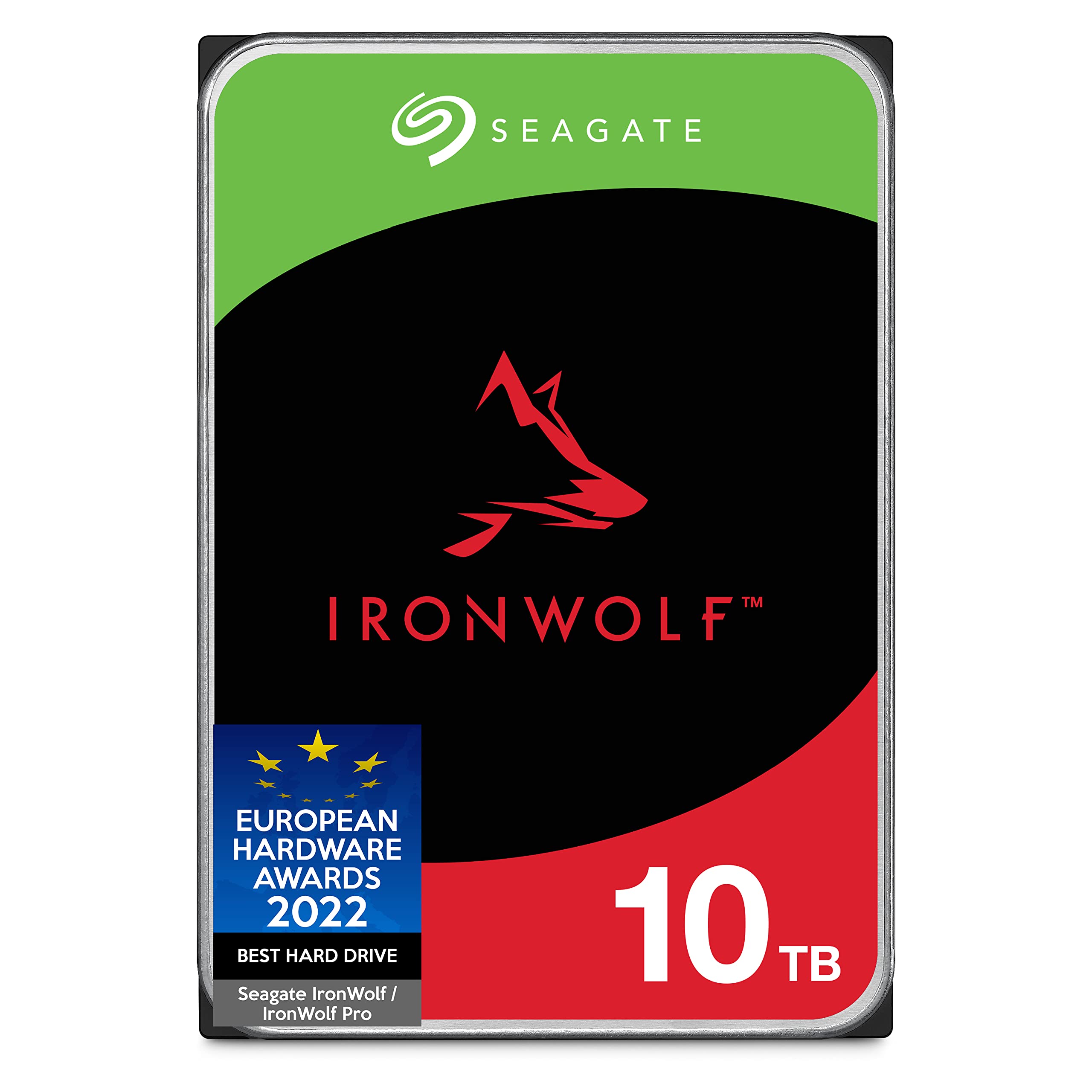 Seagate IronWolf NAS Disco duro interno HDD de 10 TB - CMR 3,5 pulgadas SATA 6 Gb/s 7200 RPM 256 MB de caché para almacenamiento conectado en red RAID (ST10000VN0008) (ST10000VNZ008/N0008)