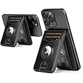 SkyEagle Compatible with Magsafe Case with RFID Blocking Card Holder AirTag pocket for iPhone 17/16/15/14/13/12 Pro/Pro Max/PlusSeries,Not Fit iPhone Mini,Black