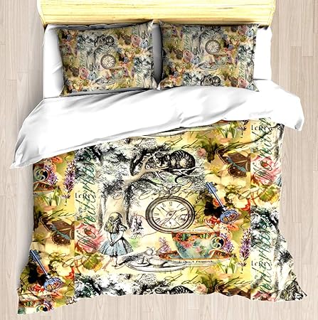 Cheshire Cat Alice In Wonderland Duvet Cover Set Soft Comforter
