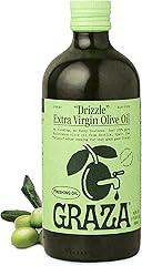 Graza Drizzle Extra Virgin Olive Oil, Finishing Oil - High Polyphenol Early Harvest EVOO Finishing Oil in a Glass Bottle - Si