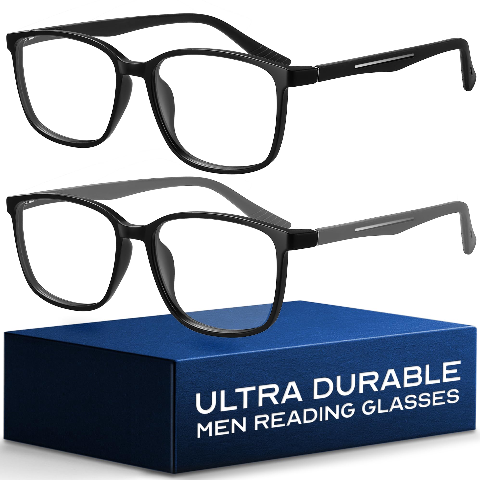 Photo 1 of NOVIVON Active?Fit +1.5 Reading Glasses for Men - Blue Light & UV Protective Readers with Bonus Case & Cloth