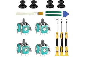 LxcshLjx Analog Joystick Repair Kit, 4 Pieces of Joystick Replacement Parts for Xbox One S/X Controller, Components to Fix Jo