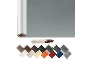 ILOFRI Large Leather Repair Patch Tape Light Grey 60x17 inch, Durable Self Adhesive Leather and Repair Kit for Couches, Car Seats, Furniture, Upholstery, Sofa, Boat Seats - Light Grey