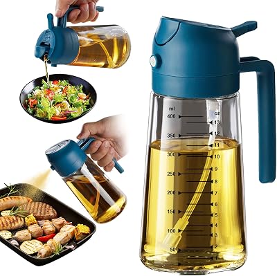 TrendPlain 16oz Olive Oil Spray Bottle Navy Dual Dispensing