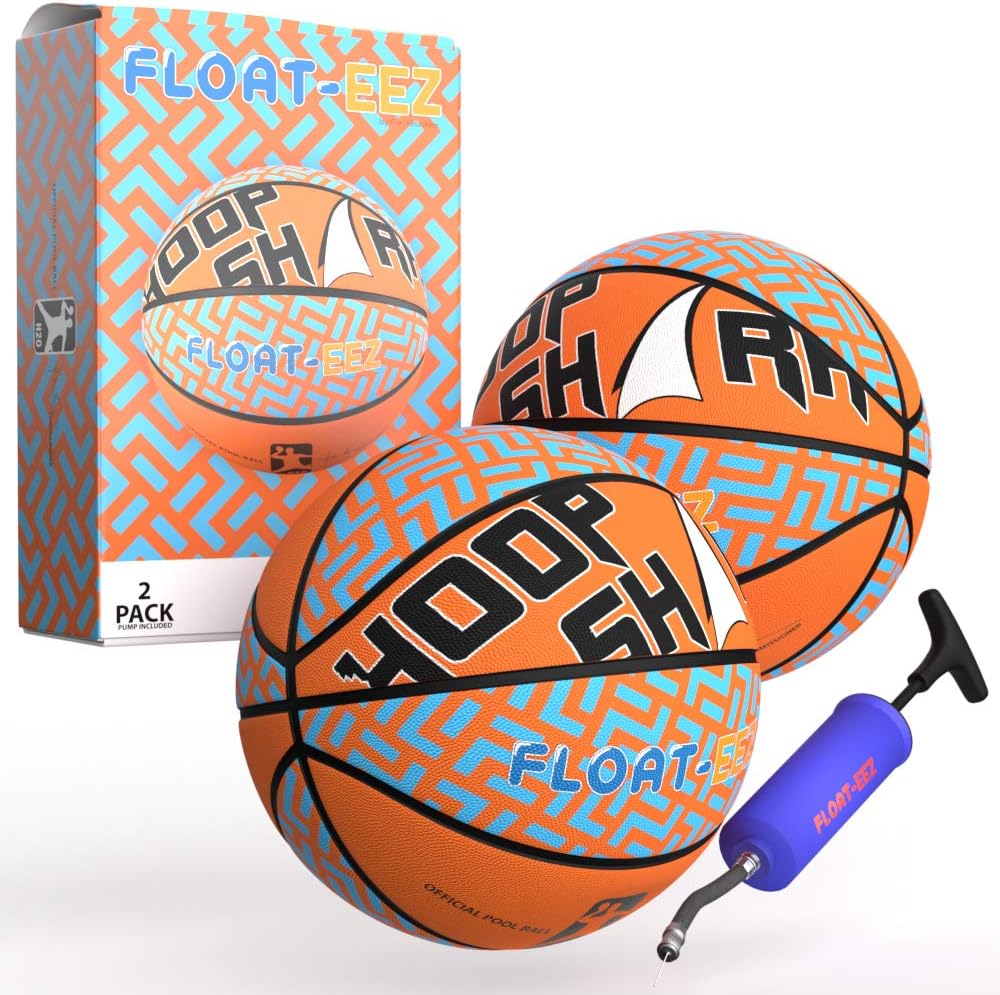 Fun Knuckles Float-EEZ Basketball Pack of 2 - for Indoor/Outdoor Games & Water Sports - air Pump Included - Great for Pool Hoops: Sports & Outdoors