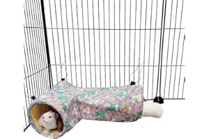 EAEDMY Guinea Pig Rat Tunnel Ferret Hammock, Small Animal Corner Tunnel & Tubes & Bed for Hedgehog Piggy Chinchilla Hideout Toys and Cage Accessories (1.Tunnel, Owl)