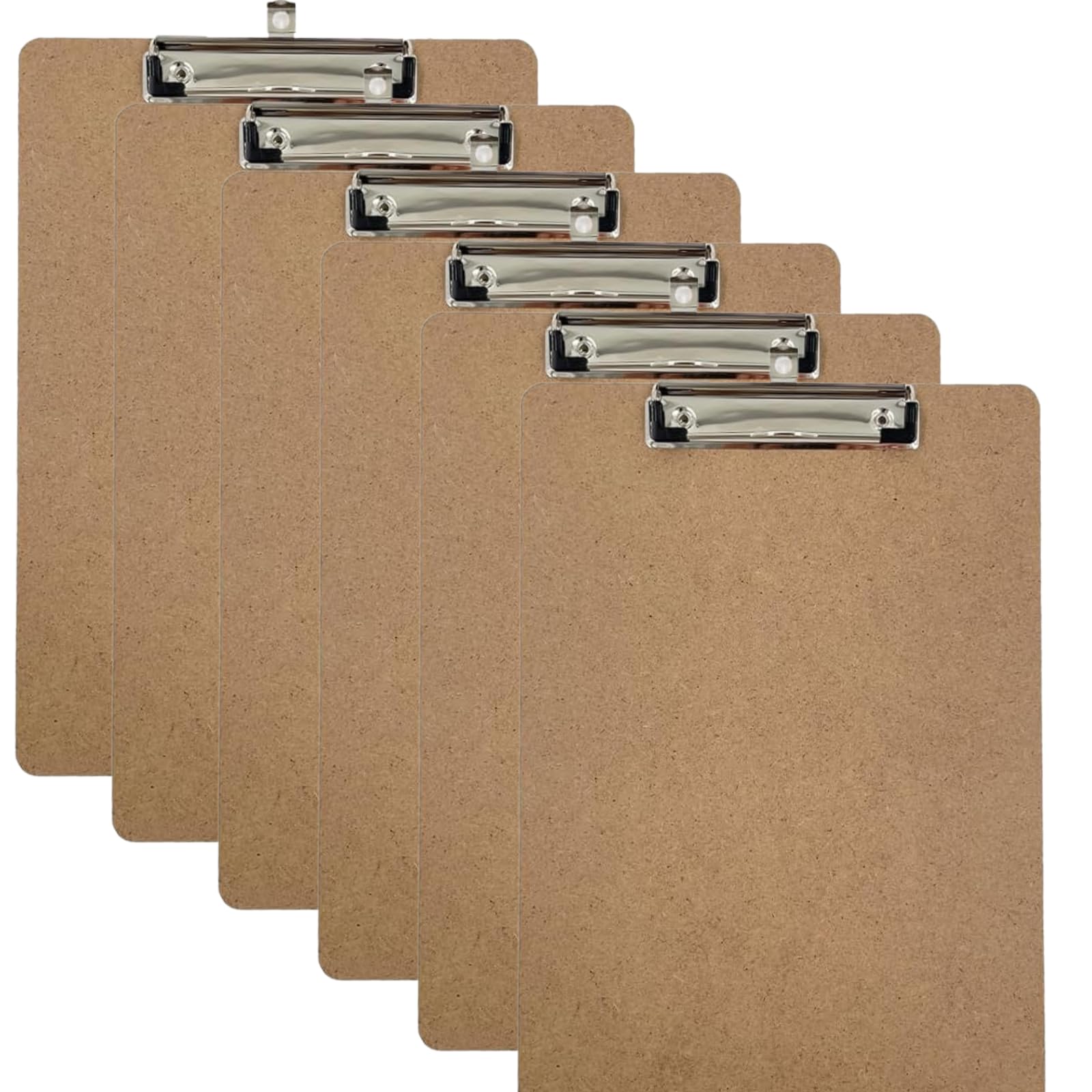 Clipboards A4 Pack of 6 Wooden Low Profile Perfect for Office,School, Home Clip Board (6X Clipboards)