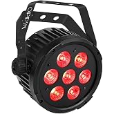 OPPSK 70W 7LED RGBWA Stage Par Lights by Remote &amp; DMX Control | Auto Play Sound Activated, Uplights for Wedding Church Christmas Club Bands Mobile DJ Events Festiva Holiday Party