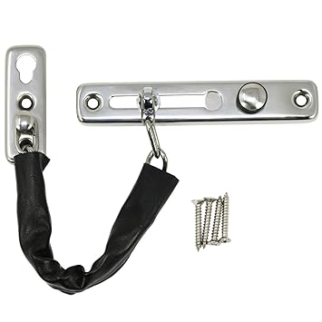 com-four® Türkette aus Edelstahl, Sicherheitskette für die Tür mit Kratzschutz, 20 cm (01 Stück - Kette 20 cm)