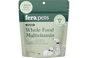 Fera Pets Whole Food Multivitamin Cat & Dog Food Topper with Probiotics, Antioxidants, & Essential Dog Vitamins & Minerals - Nutrients from Fruits, Vegetables, & Organ Meats - 3.7 oz