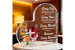 Christian Gifts for Women Birthday, Inspirational Gifts for Women Friends, Acrylic Bible Verse Desk Decor, Motivational Relig