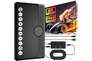 IGENJUN TV Antenna Indoor Outdoor 2025 for Smart/Old TV for Long Range 360° Reception and Local Channels Digital HD Antenna with Amplifier Signal Booster Supports 8K 4K 1080p - 26.2 ft HDTV Coax Cable