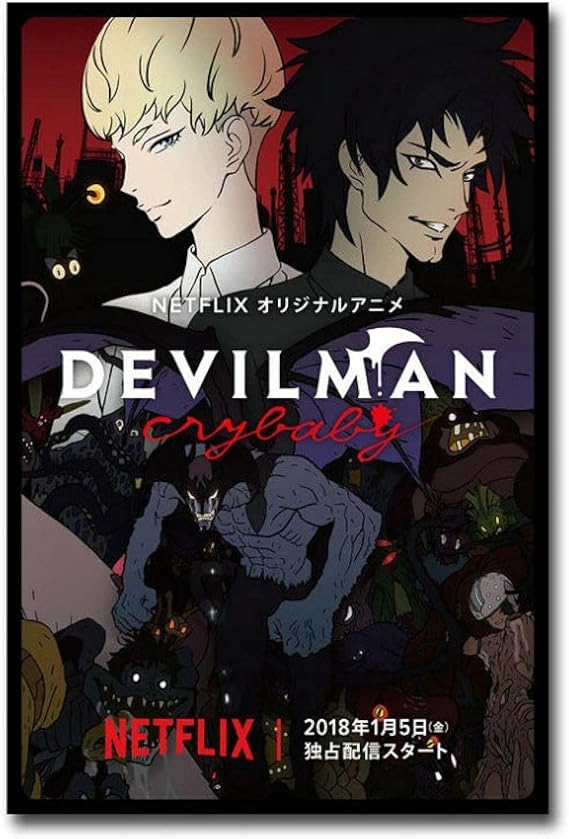 Amazon デビルマンクライベイビーネットフリックス日本のアニメテレビ番組キャンバス絵画壁アート写真ポスターとプリント装飾ギフト 50x70cmx1pcs フレームなし アートフレーム ポスター オンライン通販