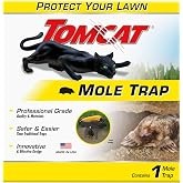 Tomcat Mole Trap, 1 Trap | Innovative and Effective Mole Remover Trap Kills Without Drawing Blood, Reusable and Hands-Free