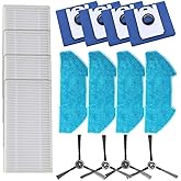 16PCS Vacuum Cleaner Replacement Parts Brush Filter Bag Kit for bOb-sweep in Robot Vacuum Cleaner, Main Mop Cloth, Bag, Side 