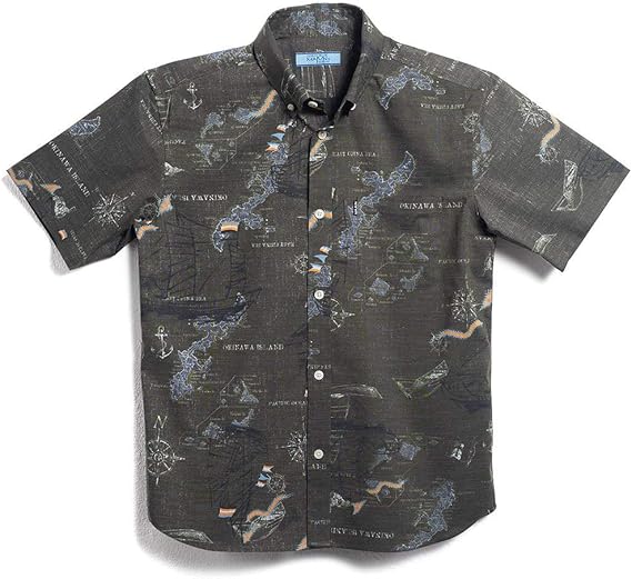 Amazon Co Jp Majun マジュン 国産シャツ かりゆしウェア アロハシャツ 結婚式 メンズ 半袖シャツ ボタンダウン 琉球リバース スリムbd 服 ファッション小物