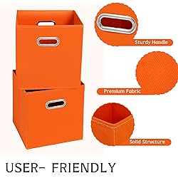 STOREONE 13 Inch Cube Organizer Bins ,Black Fabric