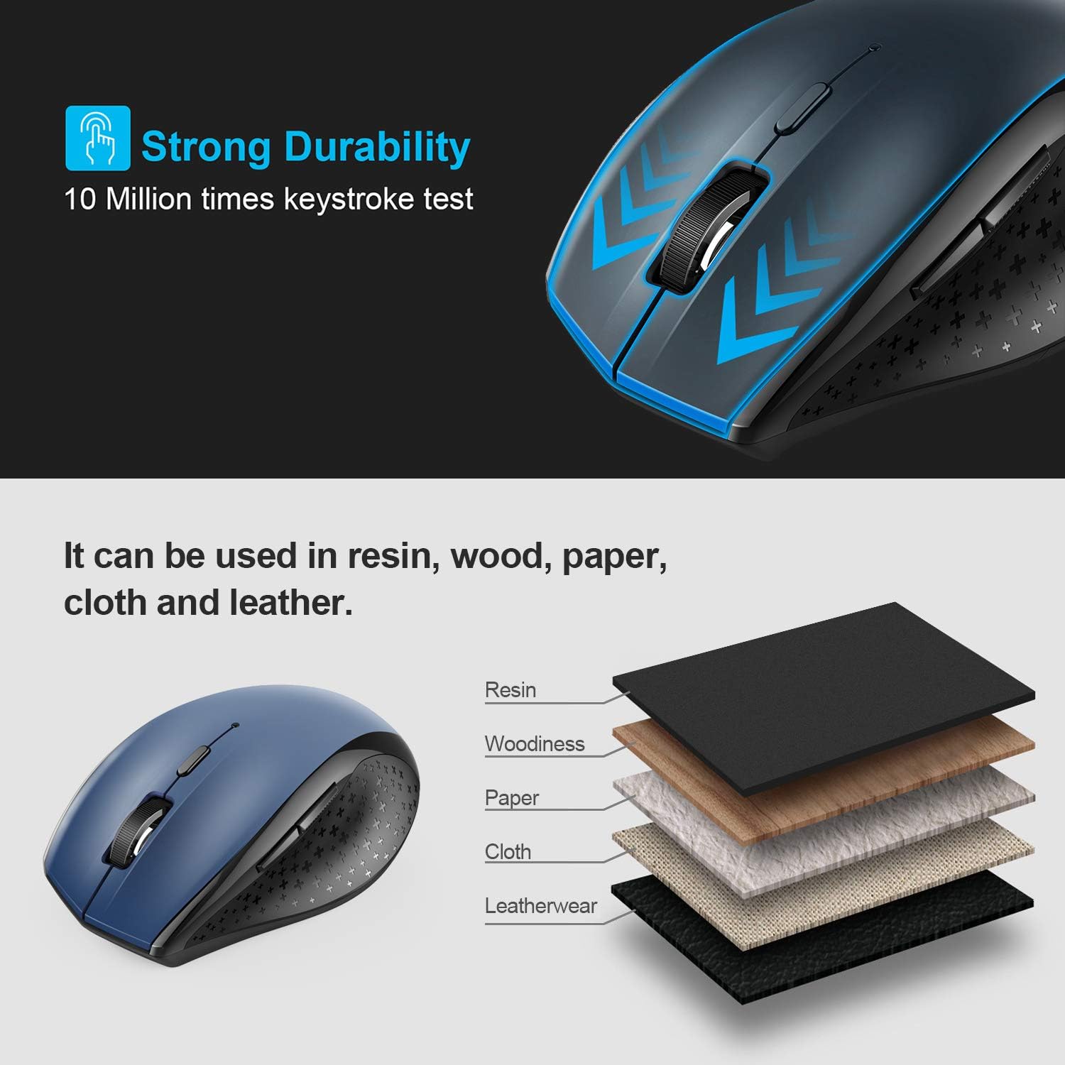 TECKNET Bluetooth Mouse, 4800 DPI Wireless Mouse - Image 5