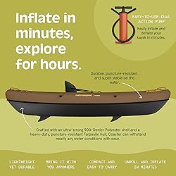 Retrospec Coaster 1 Person Inflatable Kayak, 220lb