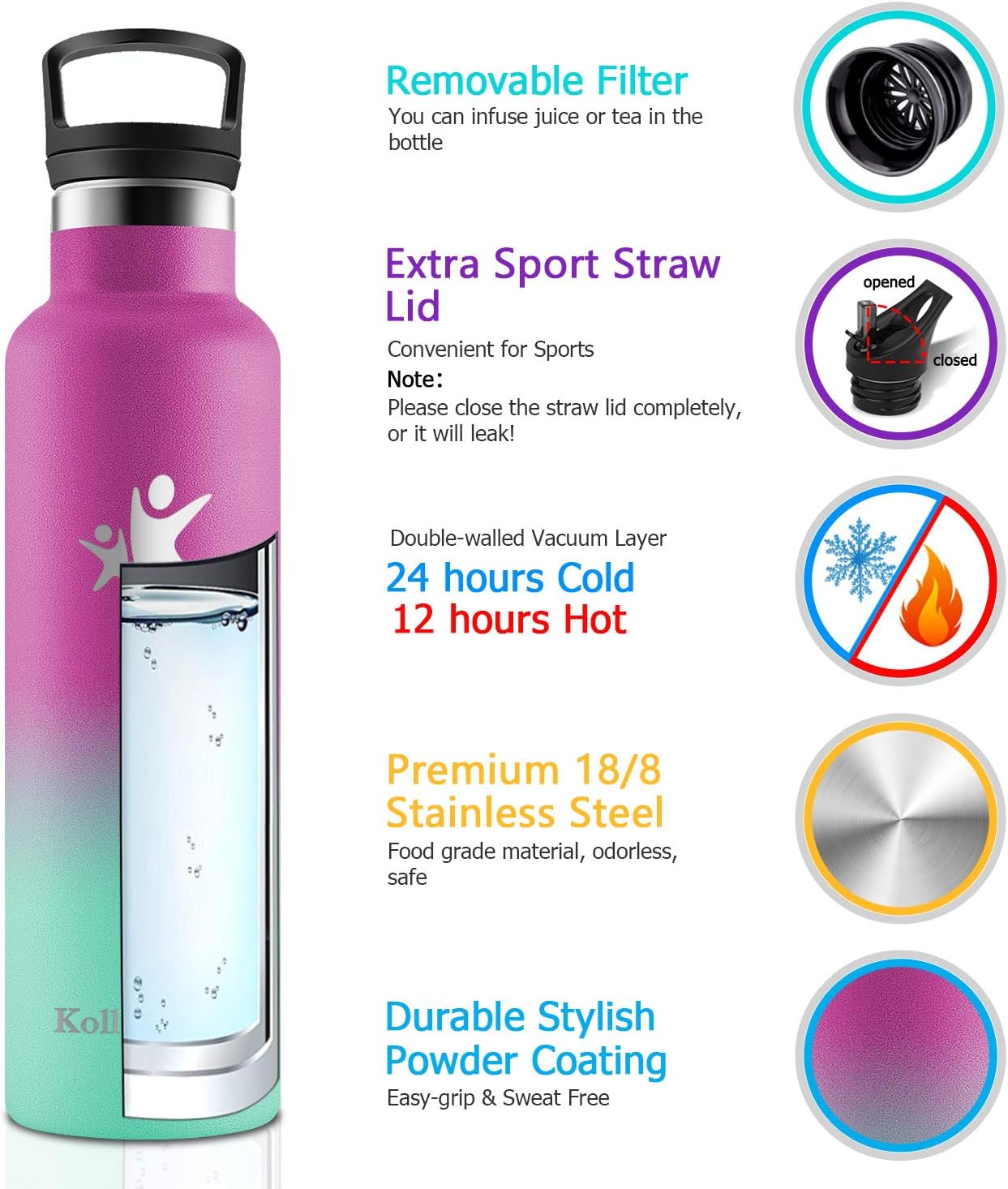 kolly kolla metal water bottle