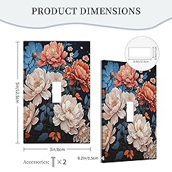 Xuejiaku Light Switch Cover Plate Red White Flowers