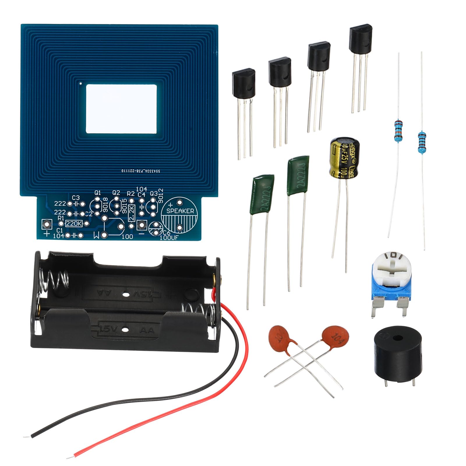 PATIKIL Soldering Practice Board, 1 Set Electronics Kit Prototype PCB Board DIY Welding Circuit Metal Detector SMD/SMT for Beginner Experiment Teaching, 3V