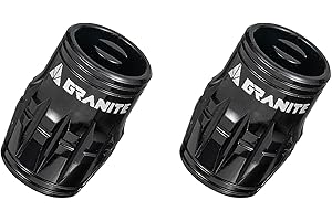 Granite Juicy Nipple Valve Cap with Valve Core Removing Function, Tire Valve Caps Dust Covers for Bikes and Vehicles, Durable Alloy Schrader Valve Cap, 2-Piece Set (Black)