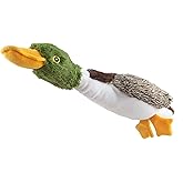 Best Pet Supplies Interactive Squeaky Dog Chew Toy, Ideal Dog Toys for Chewers, Small, Medium & Large Dogs, and Fetch Lovers - Mallard Duck (Brown), Large