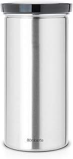 Brabantia Vorratsdose aus Edelstahl für Kaffeepads Senseo, Schutz vor Fingerabdrücken Deckel in schwarz