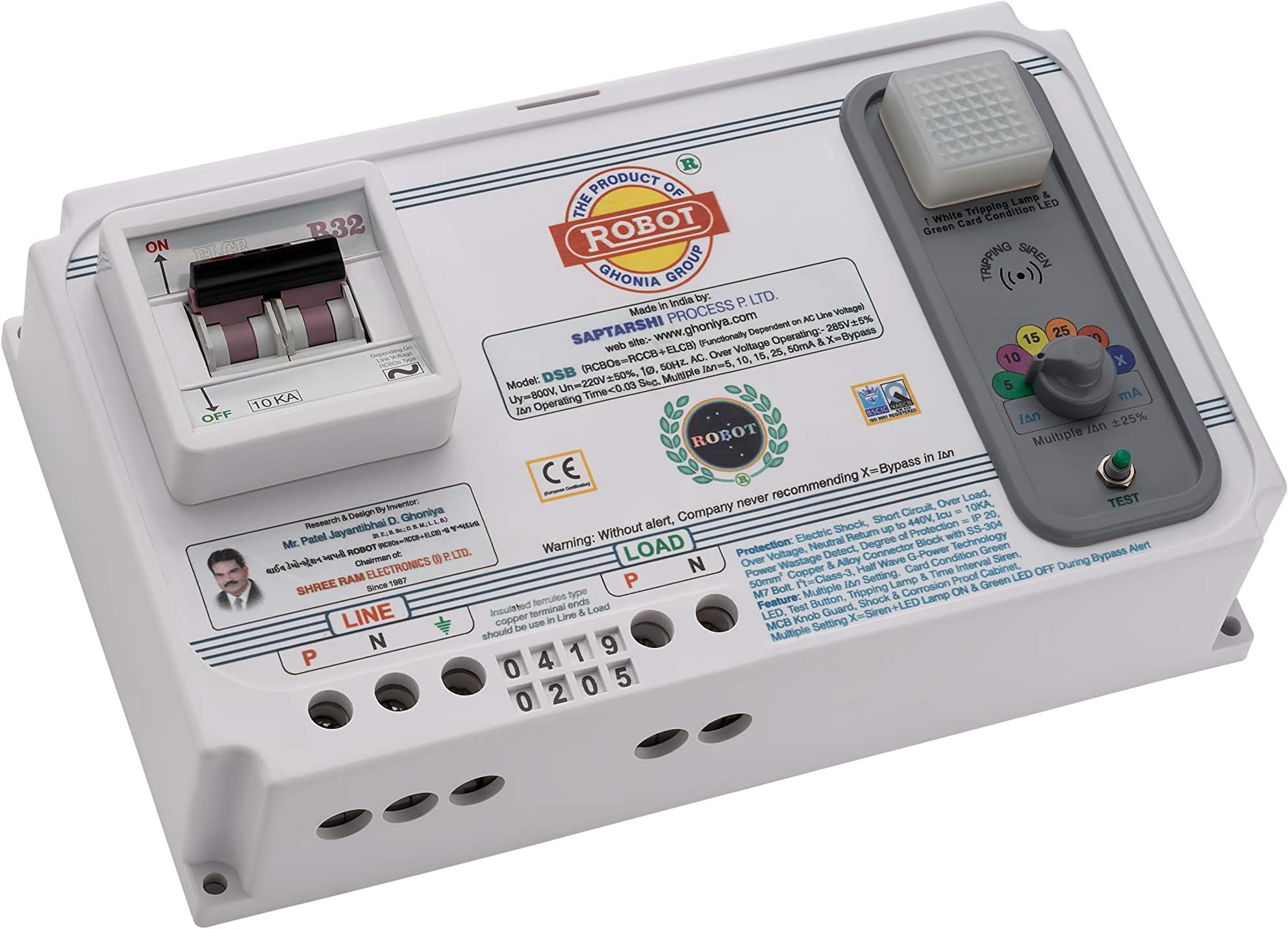 ROBOT DSB 40-Amps RCBOs (ELCB + MCB) Single Phase