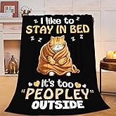 Funny Cat Throw Blanket for Women Girls - Soft Plush Fleece Bedding Blankets- Cozy Cute Kitten Stuff Gifts for Cat Lover Kids Adults 40"X50"