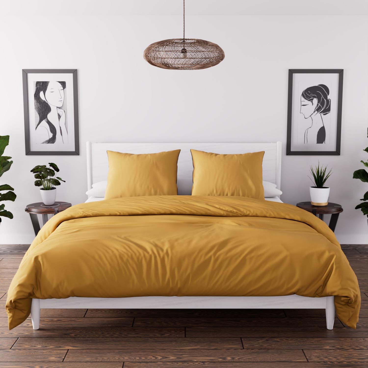 Timeless Bohemian bed linen, yellow, 220 x 240 cm