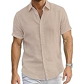 Cotton King Linen Button Down Shirt for Men Men Shirts Short Sleeve - Men's Shirt for Beach Wear - Summer Wear - S to 3XL