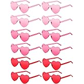 AGGKKY 12 Pairs Heart Shaped Sunglasses for Women Colorful Glasses Fun Trendy Transparent Heart Sunglasses Party Favor (Pink Series)