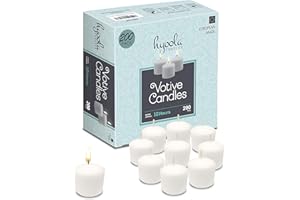 Hyoola Votive Candles - 10 Hour Burn Time - Unscented Candles Votives Bulk - Pack of 200 White Candles - European Made