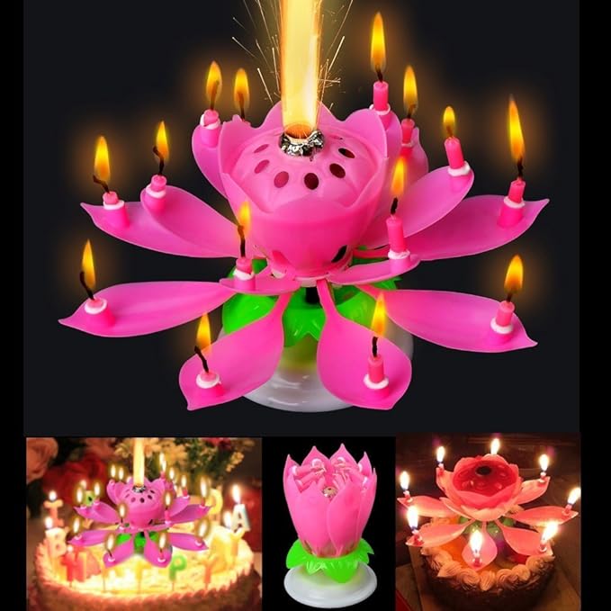 The Amazing Singing Opening Flower Happy Birthday Candle Pink Amazon Ca Electronics