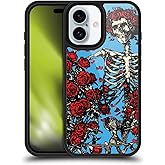 Head Case Designs Officially Licensed Grateful Dead Bertha Skull Roses Trends Gel Armour Case [Military Grade Protection] Compatible with Apple iPhone 16