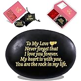 CJIAWYS Anniversary Couple Gifts for Him Her Boyfriend Girlfriend Husband Wife, Unique Engraved Rock Gifts with Romantic Words