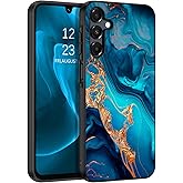 BENTOBEN for Samsung Galaxy A16 5G Case, Slim Fit Glow in The Dark Hybrid Hard PC Soft TPU Bumper Drop Protective Girls Women Men Phone Cover for Samsung Galaxy A16 5G, Blue Marble/Gold